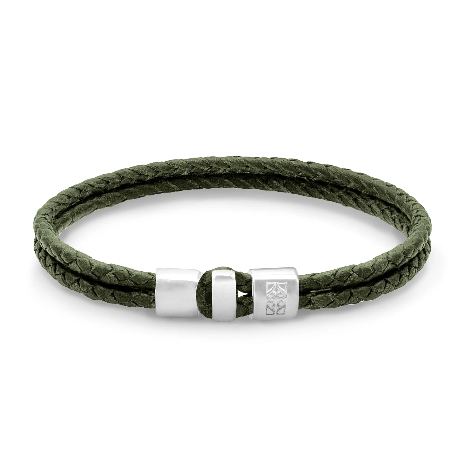 Pulsera en baño de rodio, Piel natural de Borrego - Joyería y bisutería fina
