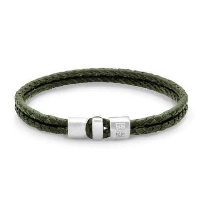 Pulsera en baño de rodio, Piel natural de Borrego - Joyería y bisutería fina