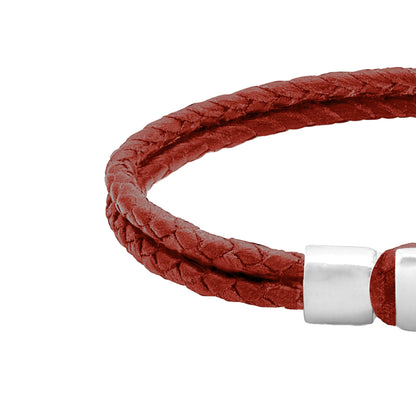 Pulsera en baño de rodio, Piel natural de Borrego - Joyería y bisutería fina
