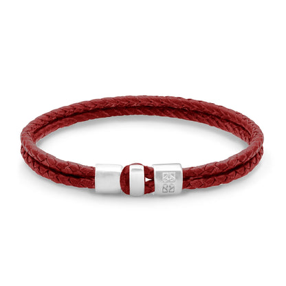 Pulsera en baño de rodio, Piel natural de Borrego - Joyería y bisutería fina