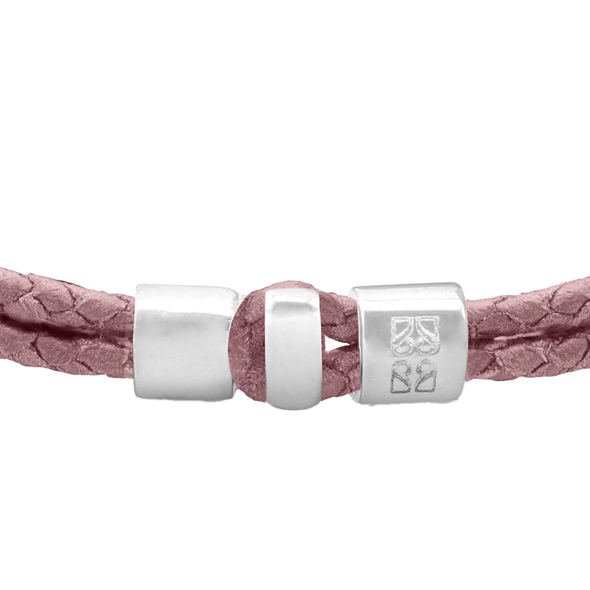 Pulsera en baño de rodio, Piel natural de Borrego - Joyería y bisutería fina