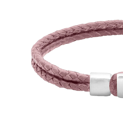 Pulsera en baño de rodio, Piel natural de Borrego - Joyería y bisutería fina