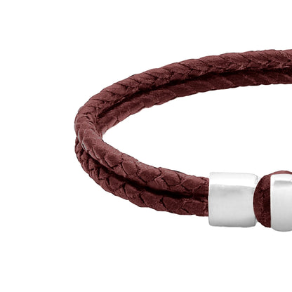 Pulsera en baño de rodio, Piel natural de Borrego - Joyería y bisutería fina