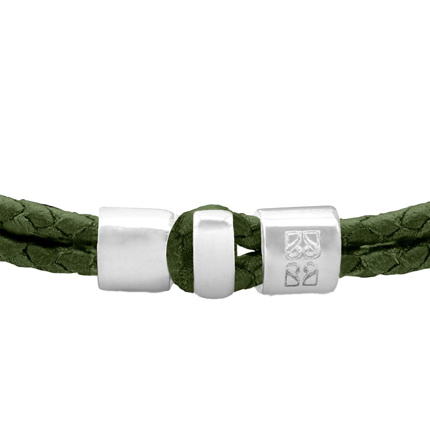 Pulsera en baño de rodio, Piel natural de Borrego - Joyería y bisutería fina