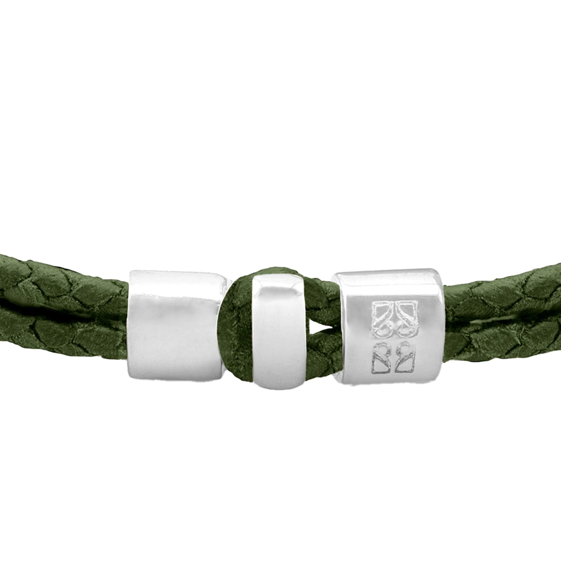 Pulsera en baño de rodio, Piel natural de Borrego - Joyería y bisutería fina