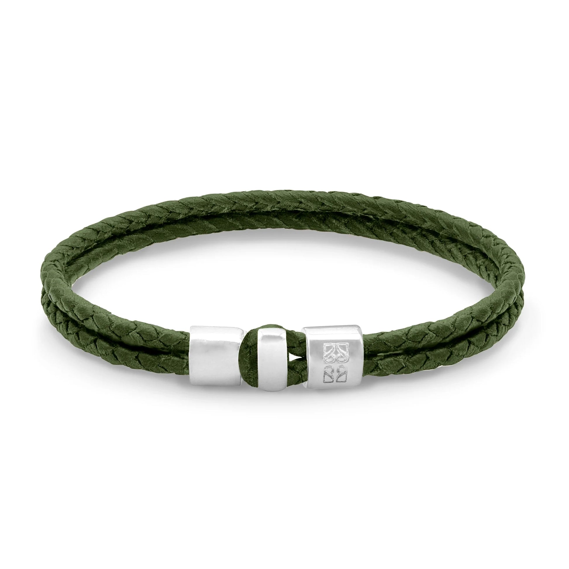Pulsera en baño de rodio, Piel natural de Borrego - Joyería y bisutería fina