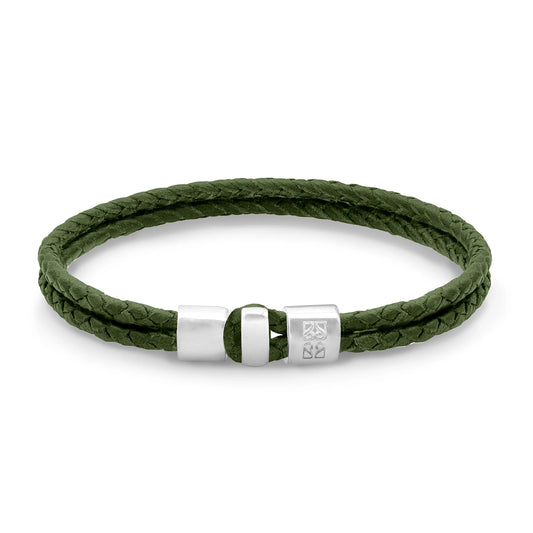 Pulsera en baño de rodio, Piel natural de Borrego - Joyería y bisutería fina