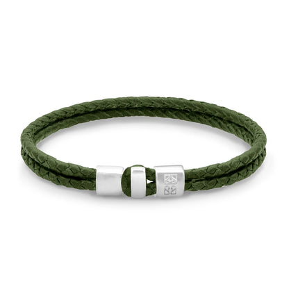 Pulsera en baño de rodio, Piel natural de Borrego - Joyería y bisutería fina