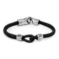 Pulsera para hombre, elaborada con hilo encerado, cilindros y broche en terminado acero - Joyería y bisutería fina