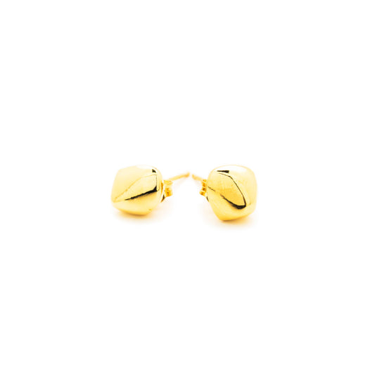 SILVER CHIP EARRING WITH GOLD PLATING