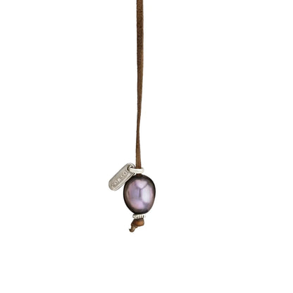 Collar ajustable de piel de canguro con 7 perlas tahitianas 8-10mm - Joyería y bisutería fina