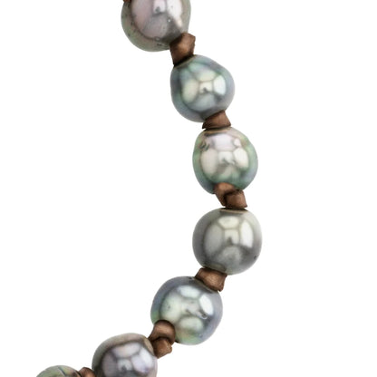 Pulsera de piel de borrego, con 15 perlas tahitianas 8-10mm - Joyería y bisutería fina