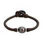 Pulsera de trenza de 4 hilos en piel de borrego, con perla tahitiana 8-10mm, con detalles en plata .925 - Joyería y bisutería fina