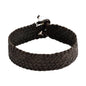 Pulsera en trenza plana de 12 hilos de piel natural de borrego, con 2 perlas tahitianas 8-10mm, detalles en baño de oro de 22K - Joyería y bisutería fina