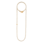 Collar de 53cm en baño de oro 22K, oro rosa 22K o rodio, con perlas japonesas de 5mm, cuenta de dona y perla central - Joyería y bisutería fina