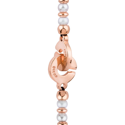Collar de 53cm en baño de oro 22K, oro rosa 22K o rodio, con perlas japonesas de 5mm, cuenta de dona y perla central - Joyería y bisutería fina