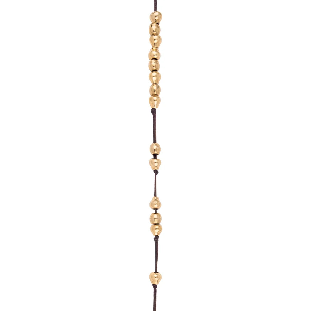 Collar en piel de canguro con 79 perlas en baño de oro de 22K - Joyería y bisutería fina