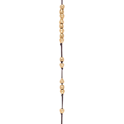 Collar en piel de canguro con 79 perlas en baño de oro de 22K - Joyería y bisutería fina