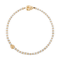 Collar choker en baño de oro 22K, oro rosa 22K o rodio, con perlas japonesas de 5mm, cuenta de dona y perla central - Joyería y bisutería fina