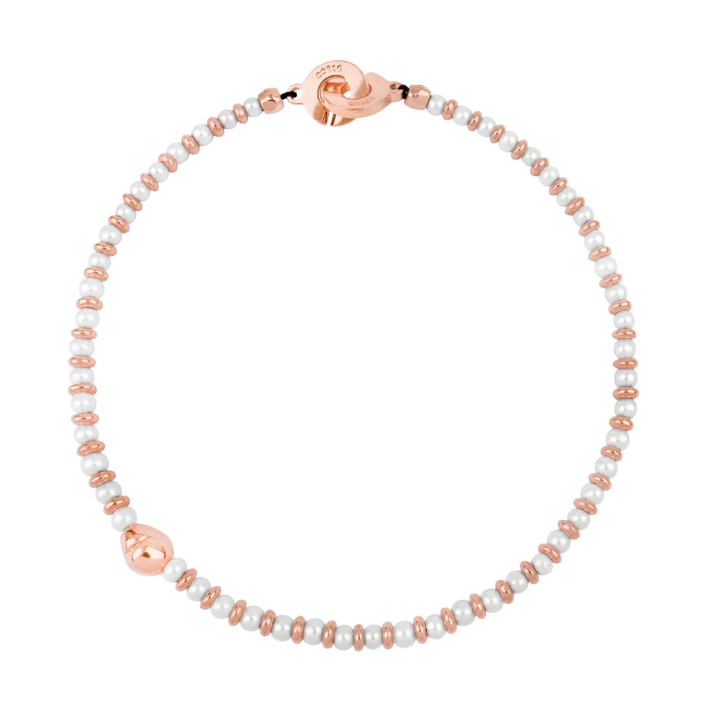 Collar choker en baño de oro 22K, oro rosa 22K o rodio, con perlas japonesas de 5mm, cuenta de dona y perla central - Joyería y bisutería fina