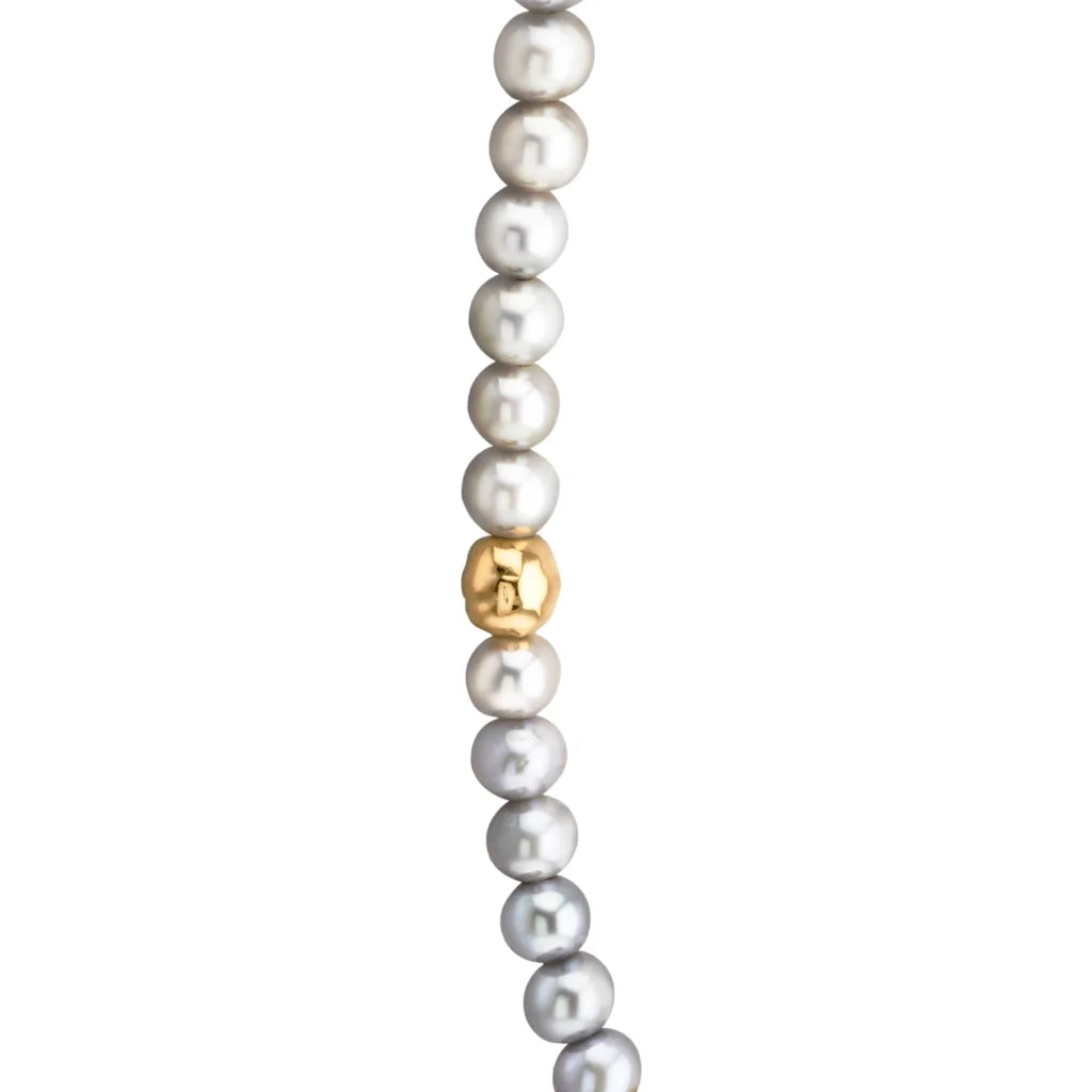 Choker Baño de Oro 22K o rodio, Perlas Japonesas, Perlas Tahitianas, piel natural de borrego - Joyería y bisutería fina