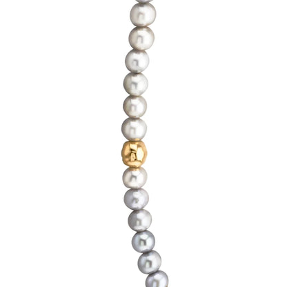 Choker Baño de Oro 22K o rodio, Perlas Japonesas, Perlas Tahitianas, piel natural de borrego - Joyería y bisutería fina