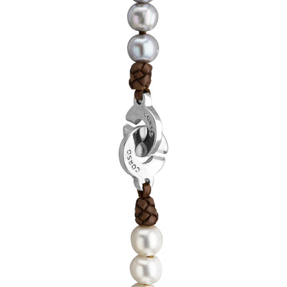 Choker Baño de Oro 22K o rodio, Perlas Japonesas, Perlas Tahitianas, piel natural de borrego - Joyería y bisutería fina