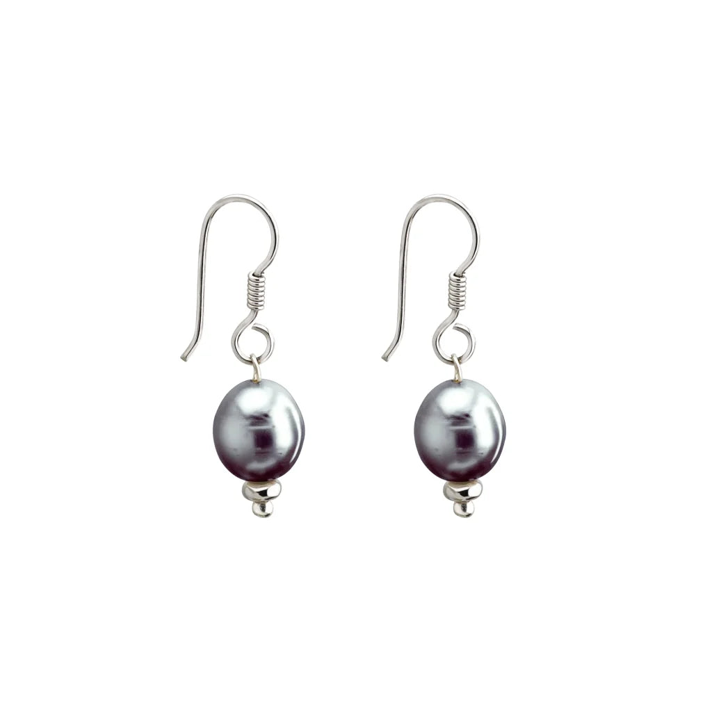 Aretes de plata .925 con perla tahitiana 8-10mm - Joyería y bisutería fina