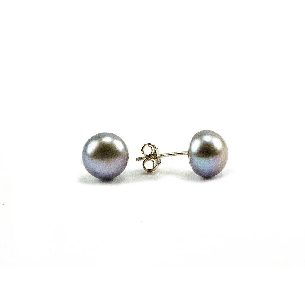 Aretes con broquel de plata .925 y perla tahitiana 9mm - Joyería y bisutería fina