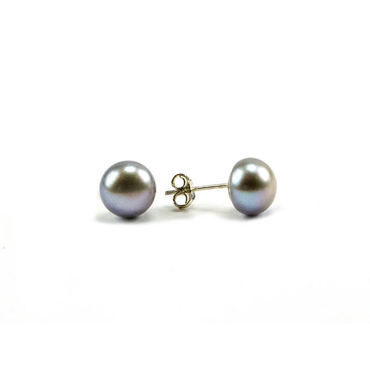 Aretes con broquel de plata .925 y perla tahitiana 9mm - Joyería y bisutería fina