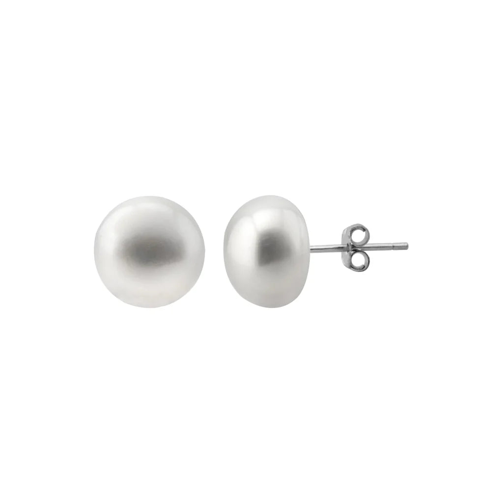 Aretes con broquel de plata .925, perla japonesa 9mm - Joyería y bisutería fina