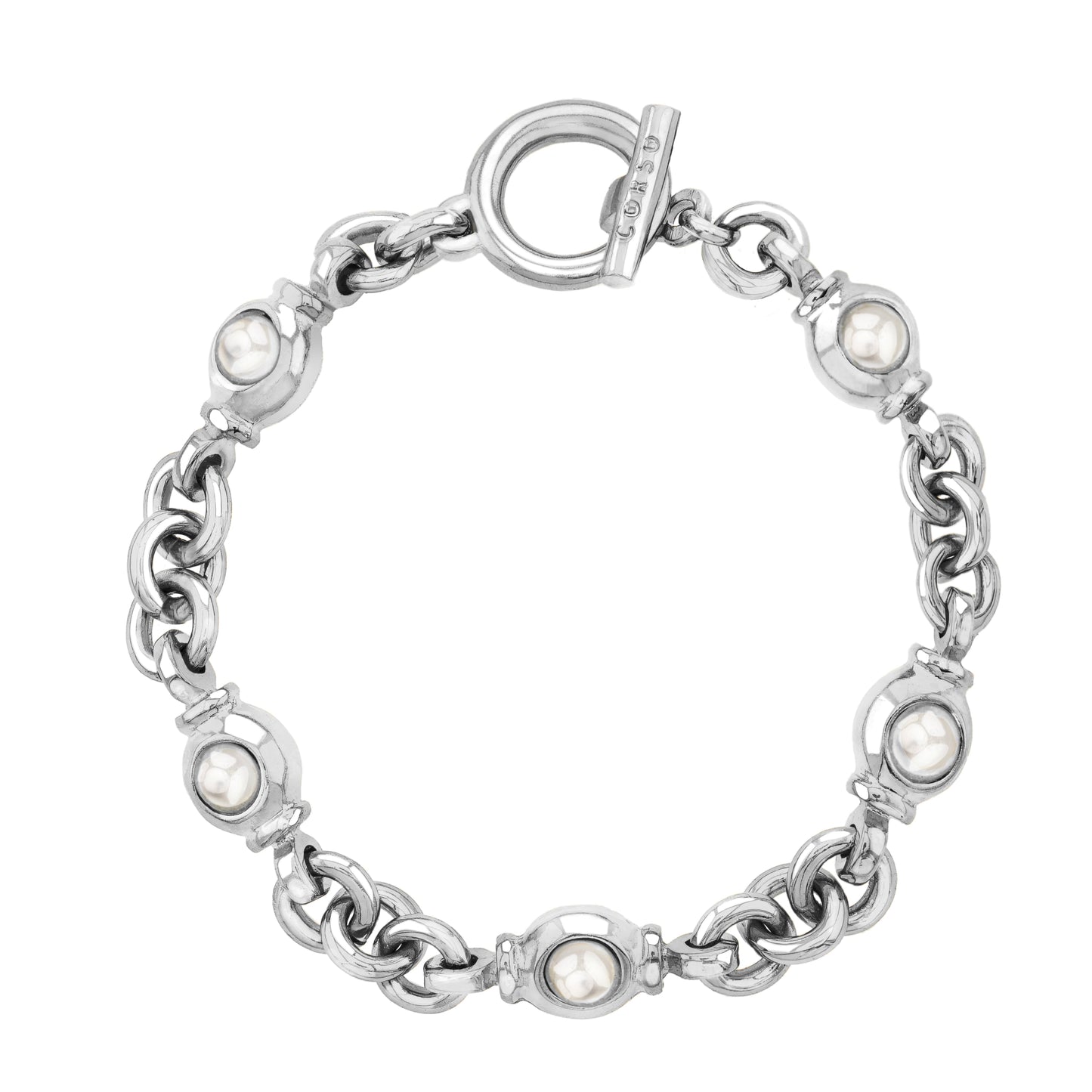 Ponza White Pearl Silver Bracelet