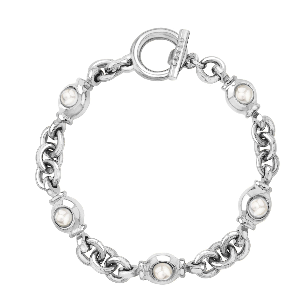 Ponza White Pearl Silver Bracelet