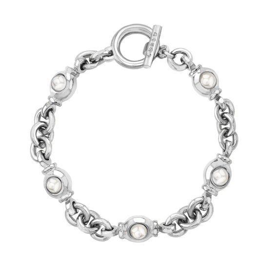 Ponza White Pearl Silver Bracelet