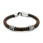 Pulsera de piel natural de borrego en trenza de 8 hilos, con broche y terminado en acero - Joyería y bisutería fina