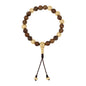 Pulsera con cuentas de madera de ébano de Nepal 8mm, Cuentas volcánicas y broche ajustable en baño de oro de 22K - Joyería y bisutería fina