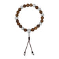 Pulsera con cuentas de madera de ébano de Nepal 8mm, Cuentas volcánicas y broche ajustable en baño de plata .925 - Joyería y bisutería fina