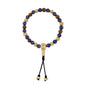 Pulsera con cuentas de madera de ébano de Nepal 8mm, piedra 6mm, con broche ajustable y cuentas volcánicas en baño de oro de 22K - Joyería y bisutería fina