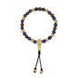 Pulsera con cuentas de madera de ébano de Nepal 8mm, piedra 6mm, con broche ajustable y cuentas volcánicas en baño de oro de 22K - Joyería y bisutería fina