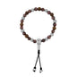 Pulsera con cuentas de madera de ébano de Nepal 8mm, piedra 6mm, con broche ajustable y cuentas volcánicas en baño de plata esterlina .925 - Joyería y bisutería fina