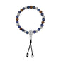 Pulsera con cuentas de madera de ébano de Nepal 8mm, piedra 6mm, con broche ajustable y cuentas volcánicas en baño de plata esterlina .925 - Joyería y bisutería fina