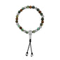 Pulsera con cuentas de madera de ébano de Nepal 8mm, piedra 6mm, con broche ajustable y cuentas volcánicas en baño de plata esterlina .925 - Joyería y bisutería fina