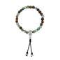 Pulsera con cuentas de madera de ébano de Nepal 8mm, piedra 6mm, con broche ajustable y cuentas volcánicas en baño de plata esterlina .925 - Joyería y bisutería fina