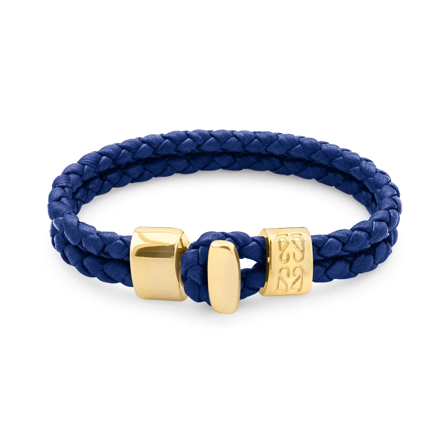 Pulsera en baño de Oro 22K, Broche de botón, Piel natural de Borrego, doble vuelta - Joyería y bisutería fina