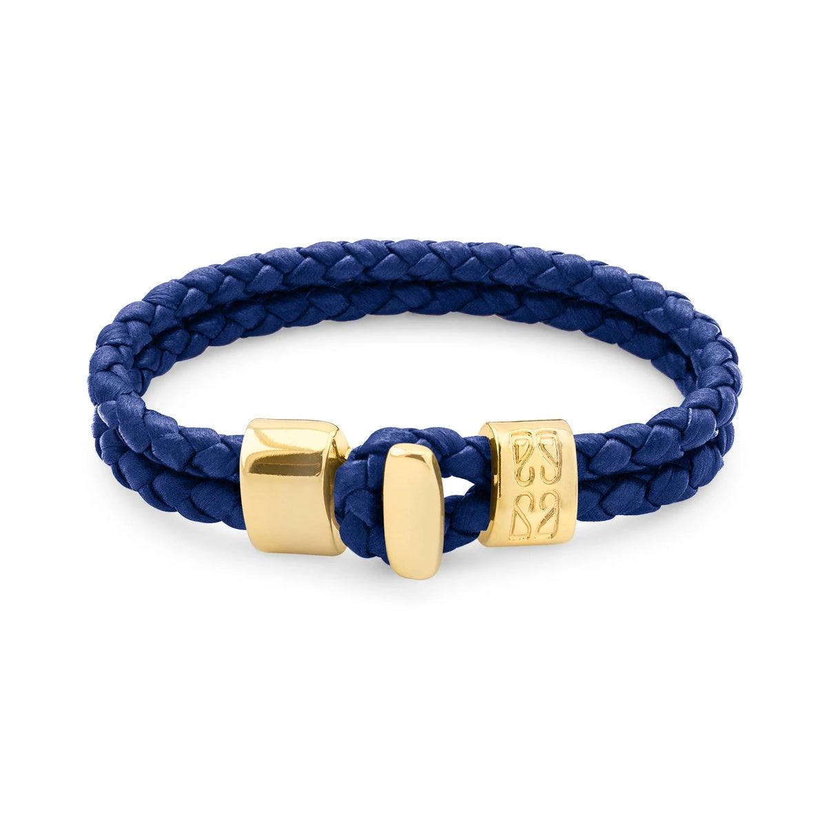 Pulsera en baño de Oro 22K, Broche de botón, Piel natural de Borrego, doble vuelta - Joyería y bisutería fina