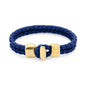Pulsera en baño de Oro 22K, Broche de botón, Piel natural de Borrego, doble vuelta - Joyería y bisutería fina