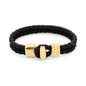 Pulsera en baño de Oro 22K, Broche de botón, Piel natural de Borrego, doble vuelta - Joyería y bisutería fina