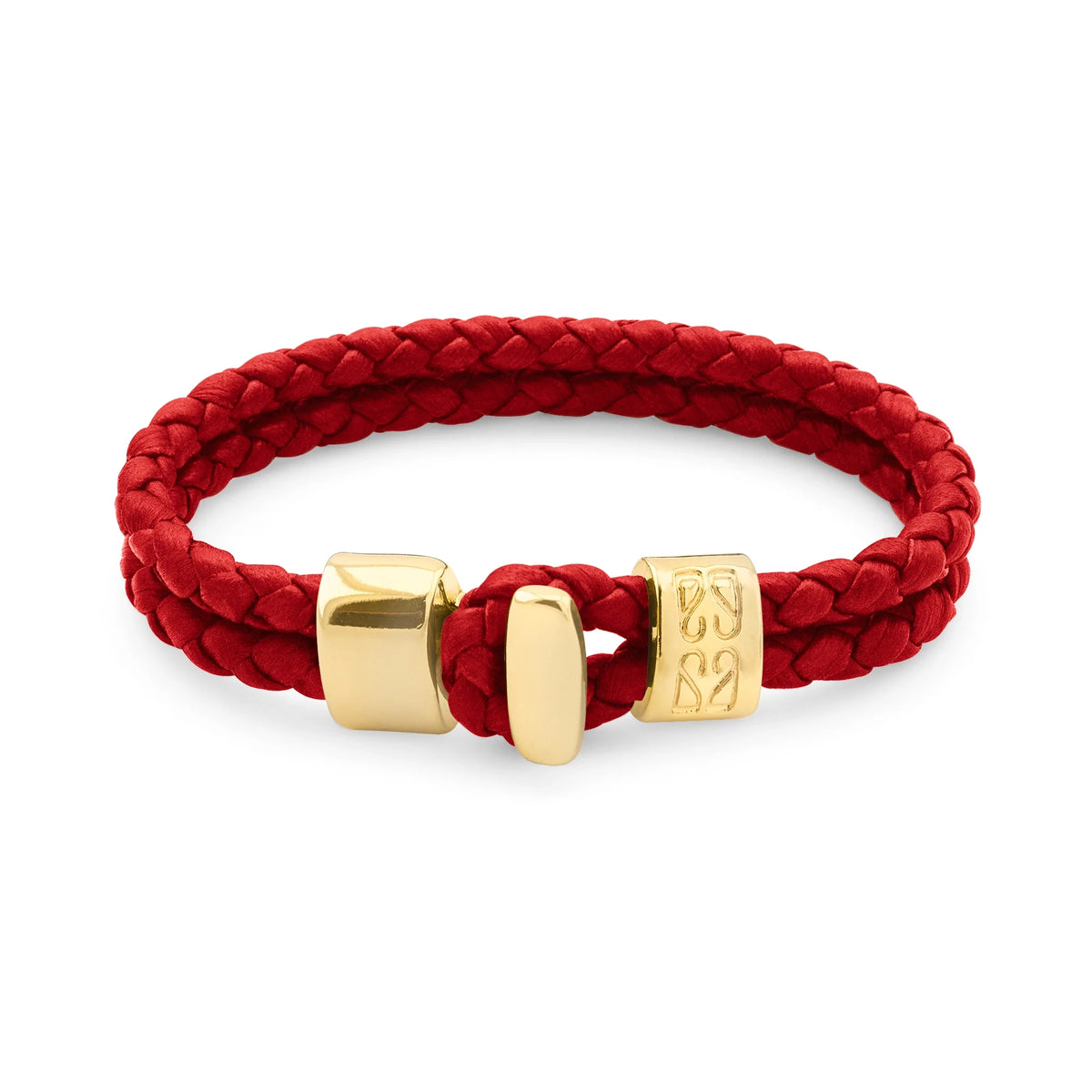 Pulsera en baño de Oro 22K, Broche de botón, Piel natural de Borrego, doble vuelta - Joyería y bisutería fina