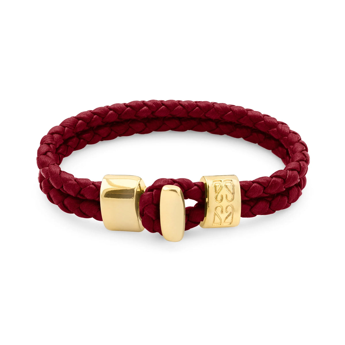 Pulsera en baño de Oro 22K, Broche de botón, Piel natural de Borrego, doble vuelta - Joyería y bisutería fina
