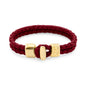 Pulsera en baño de Oro 22K, Broche de botón, Piel natural de Borrego, doble vuelta - Joyería y bisutería fina